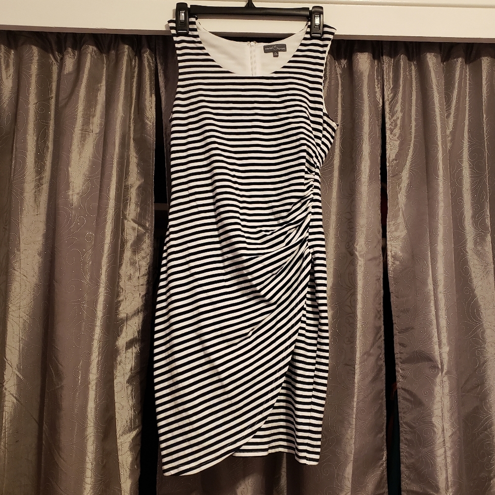 Market & Spruce navy and white striped dress